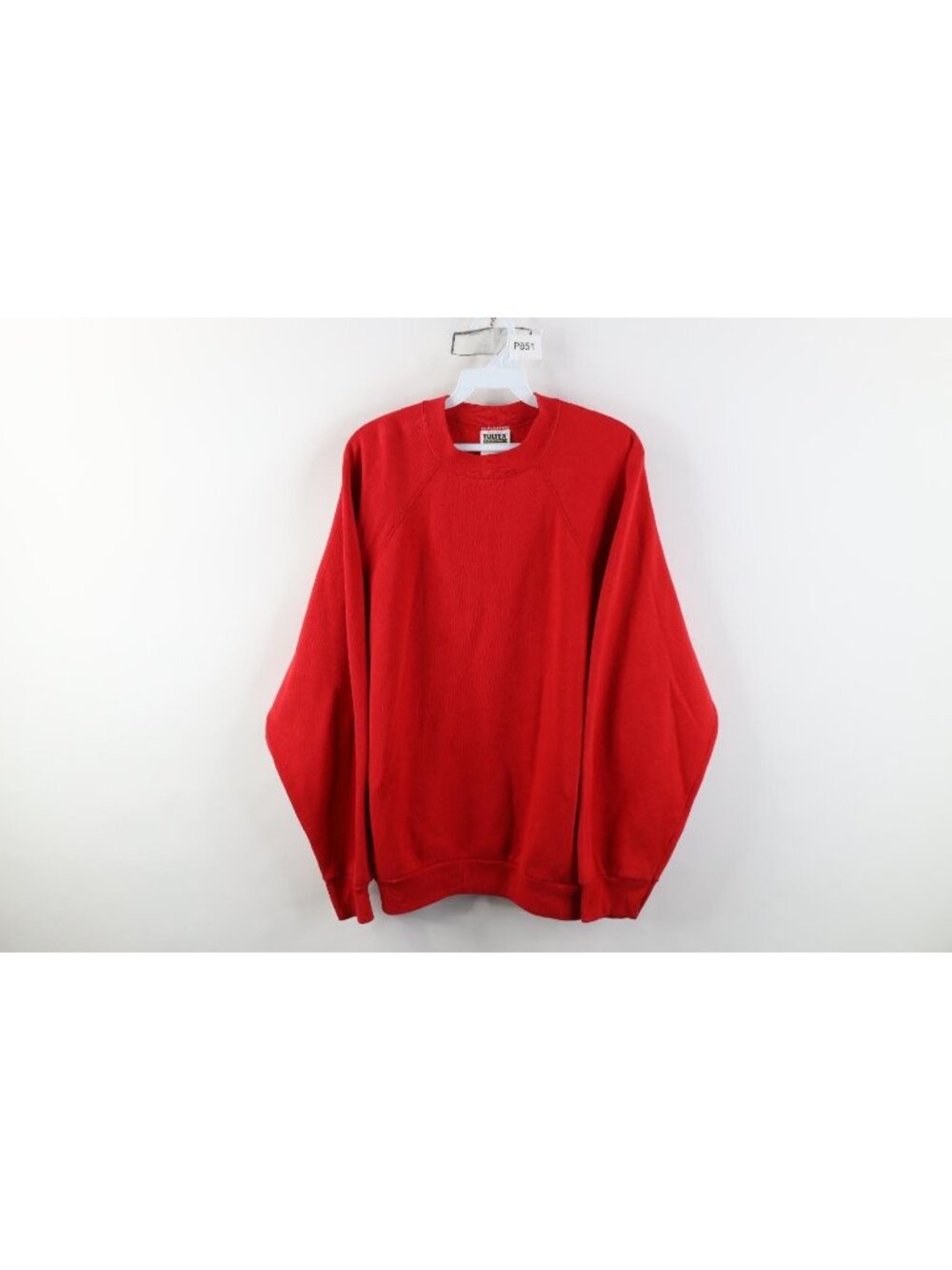 Vintage 90s Streetwear Mens XL Faded Blank Raglan Crewneck Sweatshirt Red USA
